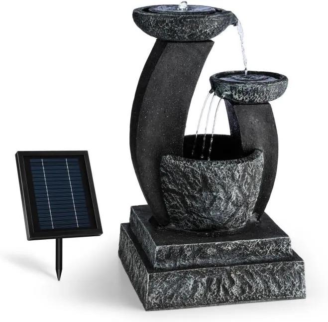 Blumfeldt Fantaghiro, fântână de grădină ornamentală, 3W LED-uri solare, aspect de piatră, polyresin
