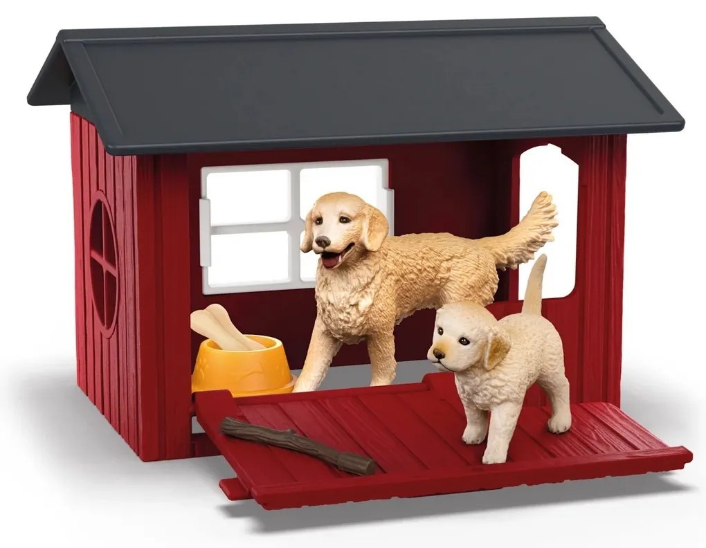 Schleich 42722 Căsuță pentru câine cu GoldenRetriever