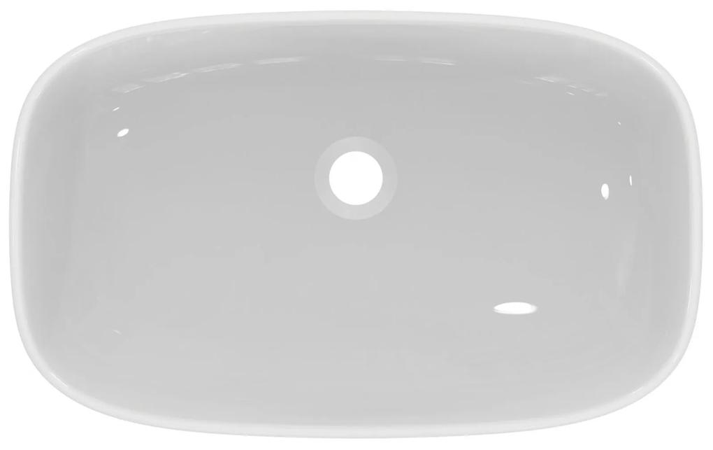 Lavoar pe blat alb 60 cm, dreptunghiular, cu preaplin, Ideal Standard i.Life B 600x370 mm
