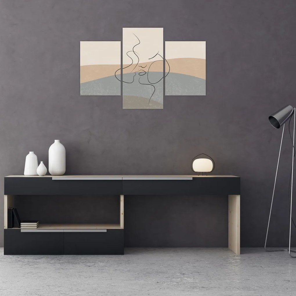 Tablou - Sărut de linie de artă (90x60 cm)