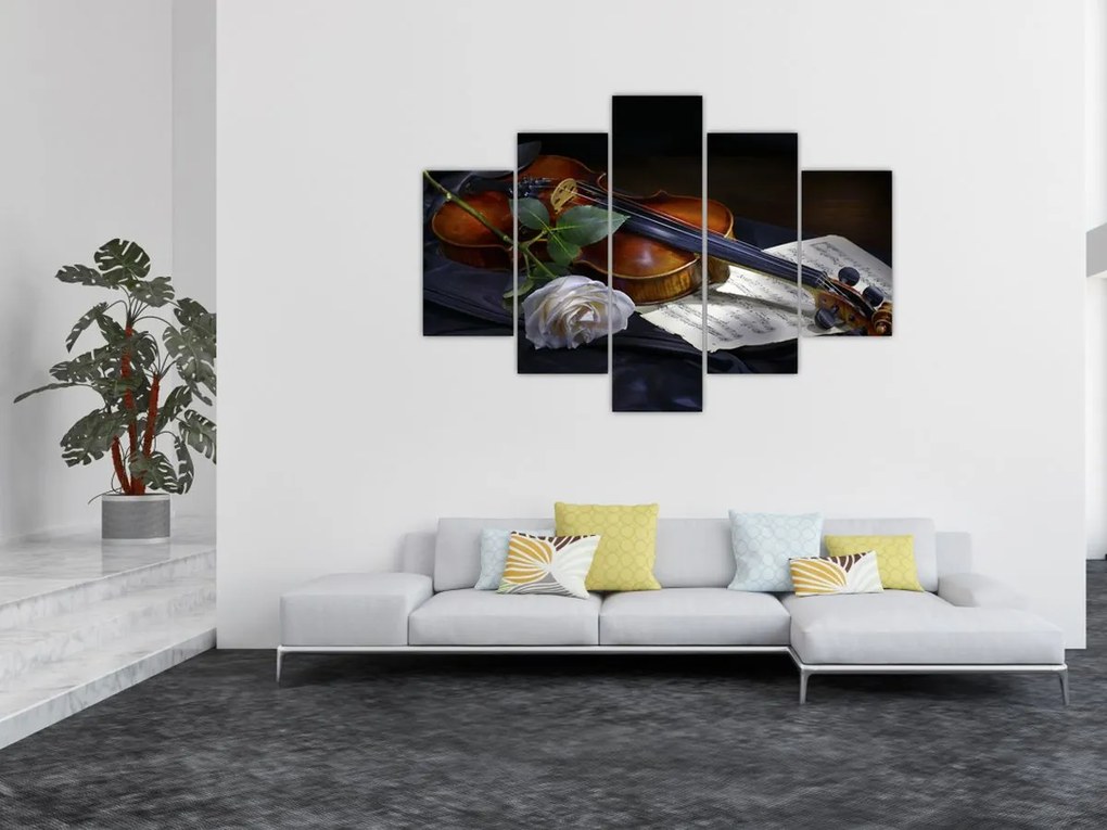 Tablou - Trandafiri și vioară (150x105 cm)