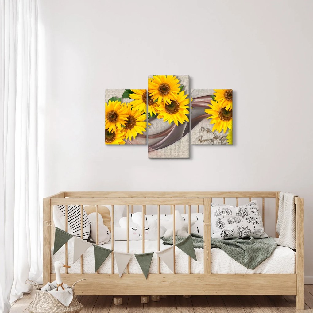 Tablou - Flori strălucitoare de floare soarelui (90x60 cm)