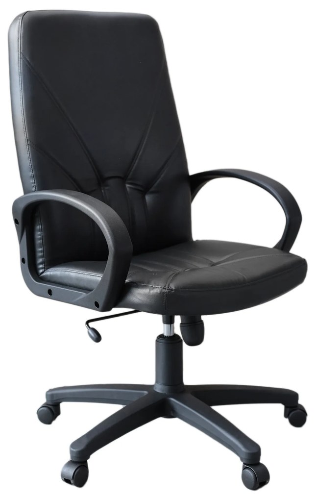 Scaun directorial Manager KD, baza plastic, piele ecologica, negru