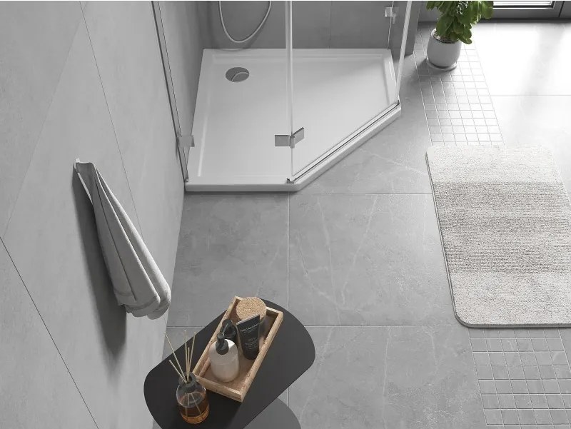 Mexen Flow cadă de duș pentagonală slim 80 x 80 cm, alb lucios - 46P108080