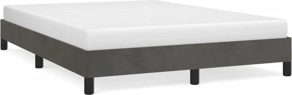 vidaXL Cadru de pat fără saltea, gri închis, 140x200 cm, catifea