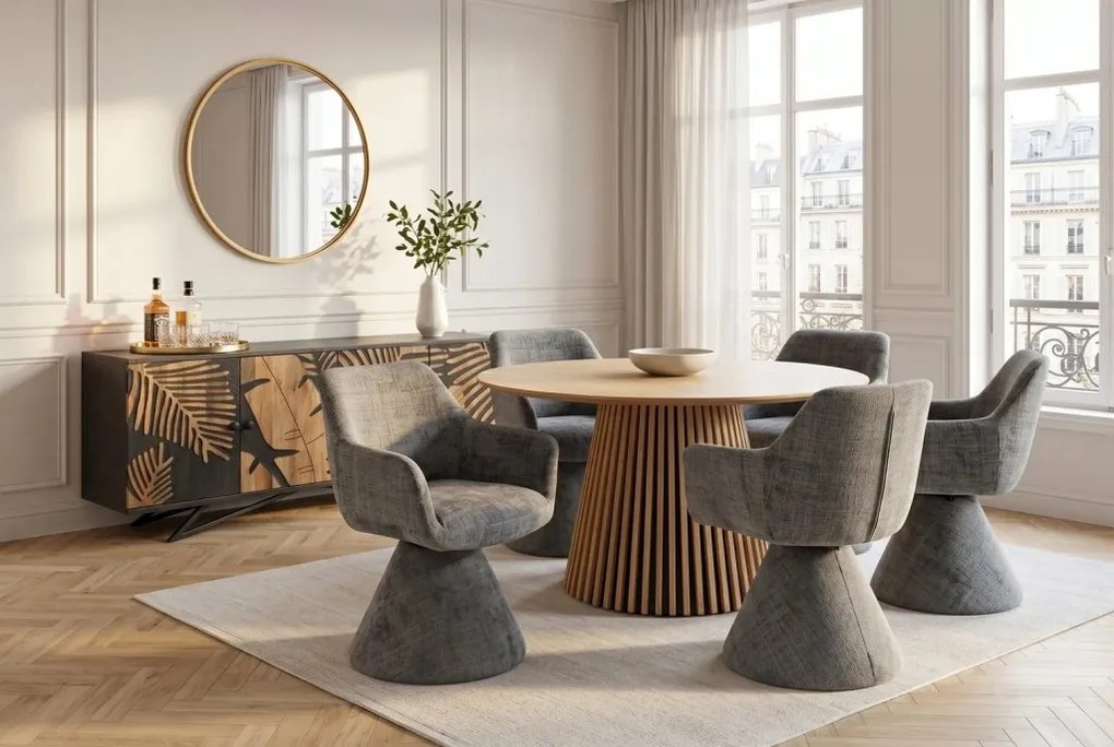 Scaun pivotant AMBIENTO tesatura Chenille gri