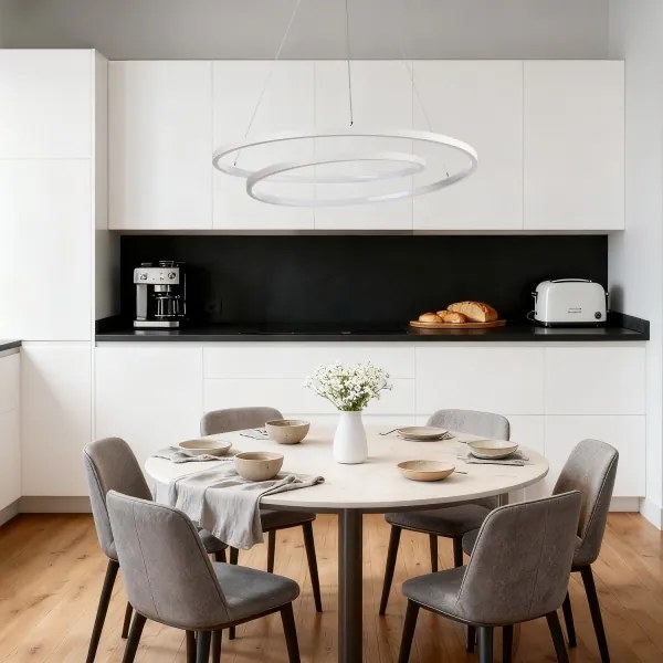 Brilagi - Lustră LED dimerizabilă suspendată pe cablu TWISTER, 75 W, 230 V, Ø 70 cm, albă, cu telecomandă