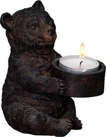 Suport de lumanare, tip pastila, din rasina, Bear