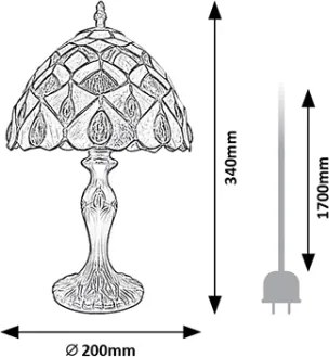 Brilagi - Lampă de masă Tiffany cu vitralii MARGARET 1xE14/40W/230V