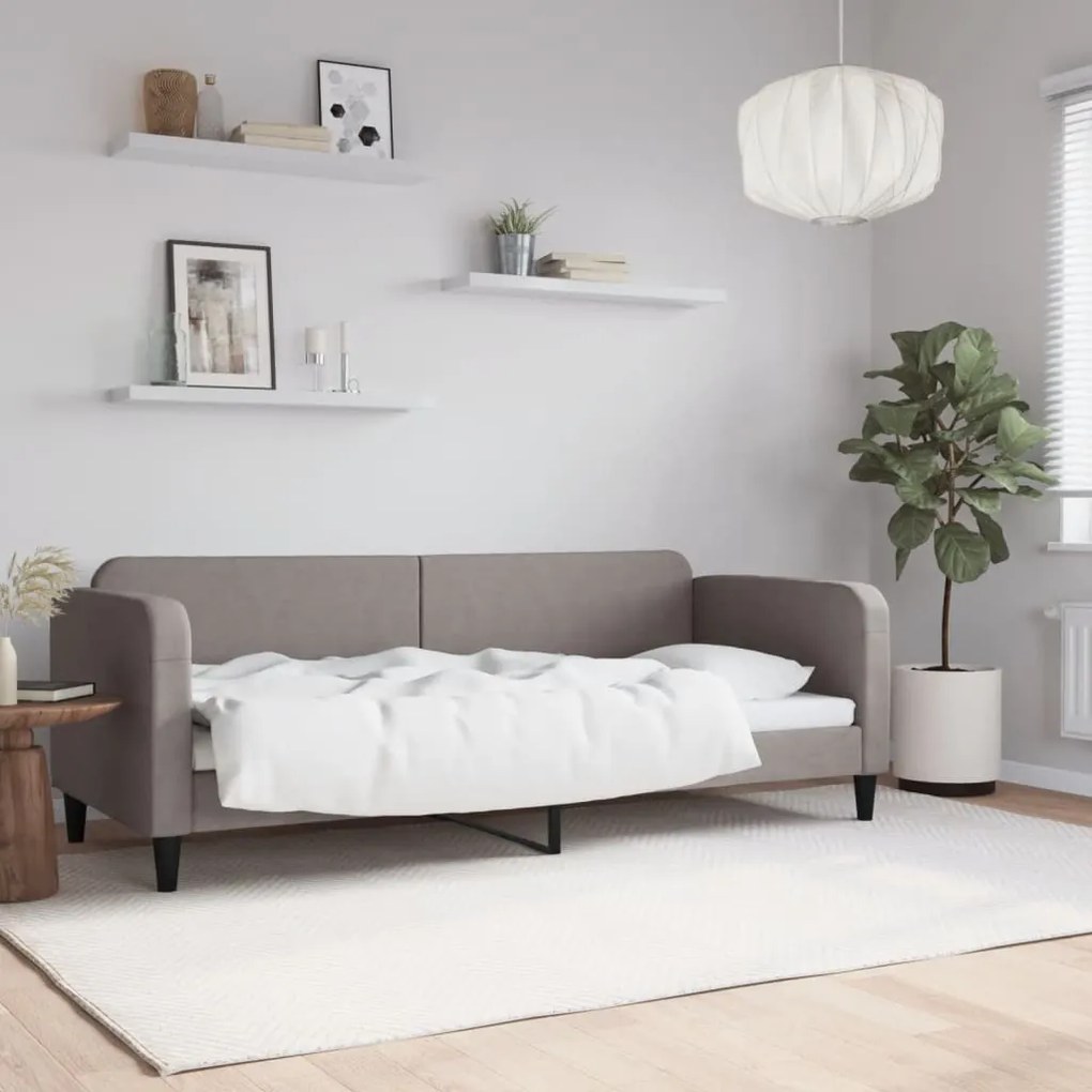 vidaXL Pat de zi, gri taupe, 80x200 cm, material textil