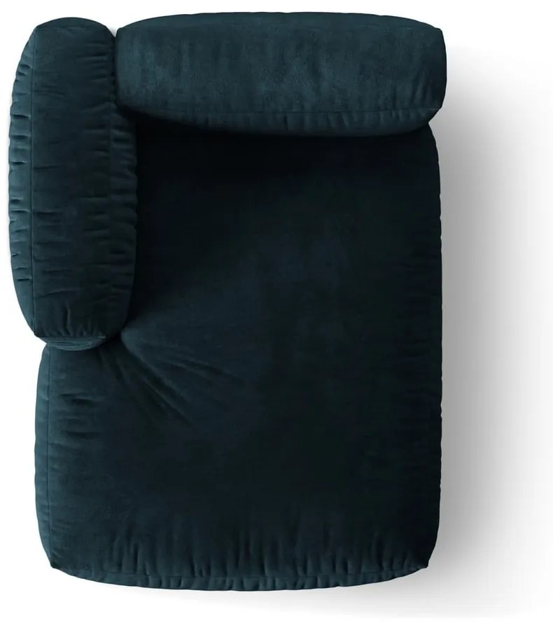 Modul pentru canapea modulară albastru închis cu tapițerie din catifea (cu colț pe partea stângă) Martina – Micadoni