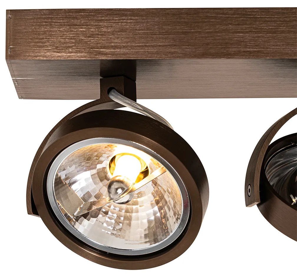 Spot de design bronz închis cu 3 lumini rotativ și înclinabil - Go