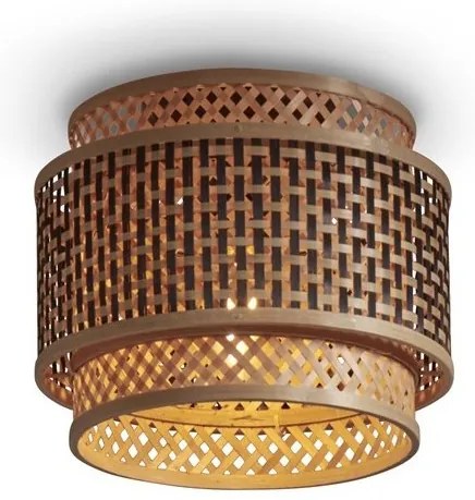 Plafoniera eco din bambus Bhutan S round negru/ natur