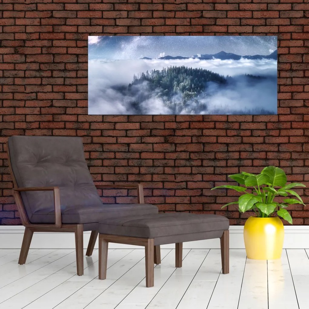 Tablou pădurii în ceață (120x50 cm)