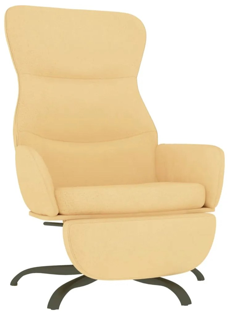 3097483 vidaXL Scaun de relaxare cu suport picioare, crem, microfibră