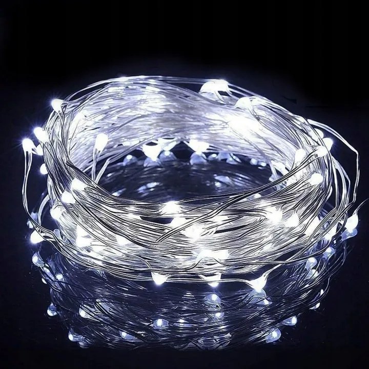 Lant luminos de Craciun 50 LED-uri, alb rece