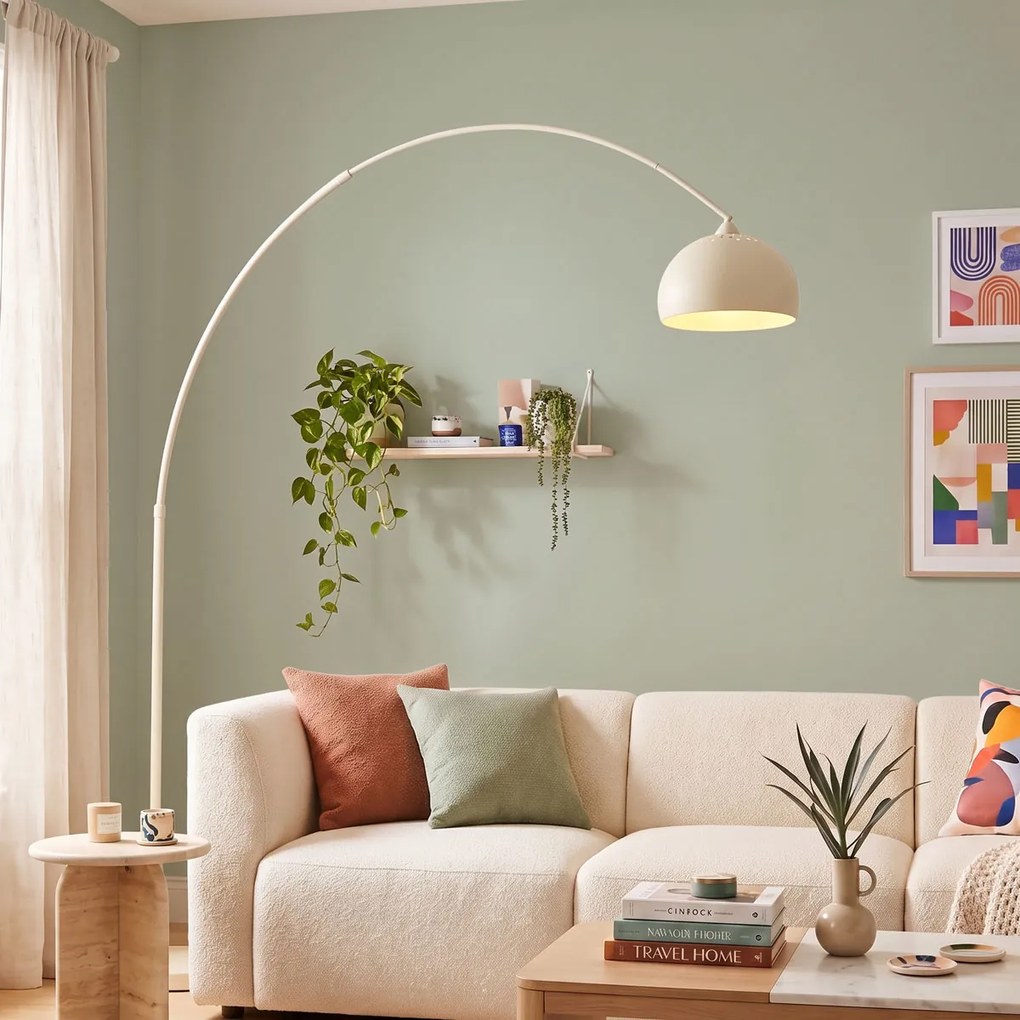 Lampă cu arc modernă bej cu bază de marmură - XXL