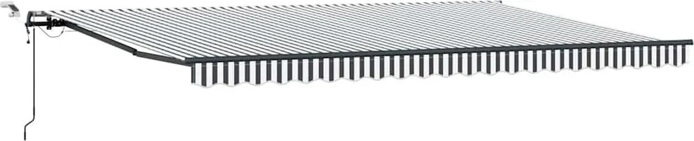 vidaXL Copertină retractabilă automat cu LED, antracit/alb, 500x300 cm