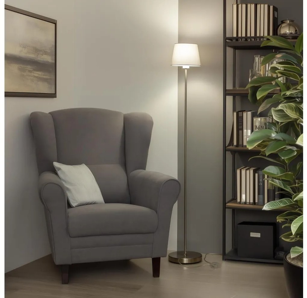 Brilagi - Lampă de podea LED CERIA 1x E27/40W/230V Ø 20,5 cm gri/crom mat