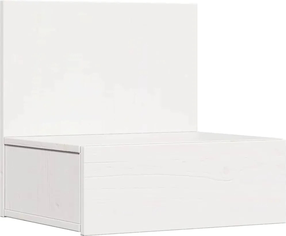 vidaXL Noptieră cu sertar Alb 42 x 32,5 x 40 cm Lemn masiv de pin