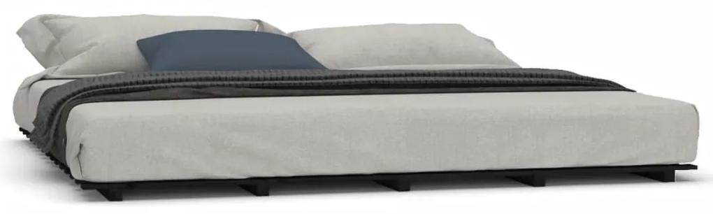 824587 vidaXL Cadru de pat, negru, 180x200 cm, lemn masiv de pin