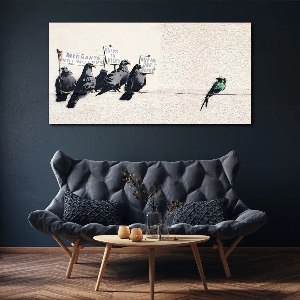 Tablou canvas Păsări care protestează Banksy