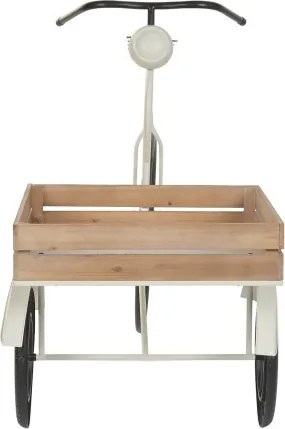 Stand decorativ din metal , cu 1 raft din lemn , "Retro Tricycle"
