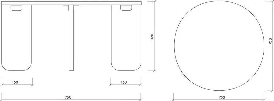 Măsuță de cafea în culoare naturală rotundă cu blat cu aspect de lemn de stejar ø 75 cm Kuvu – noo.ma