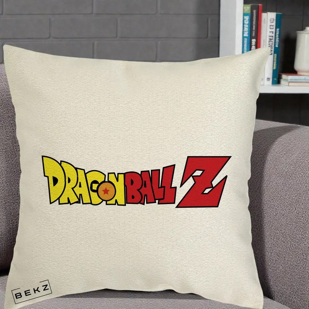 Perna Personalizata Dragon Ball Z Clasic, 40x40 cm, Ecru, Husa Detasabila, Perna Inclusa, BEKZ®
