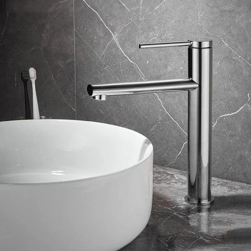 Baterie pentru lavoar REA OVAL CHROM high