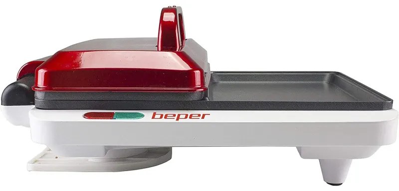 Gratar electric multifunctional Beper P101CUD500 4в1, 1000 W, 4 zone de gatit, Acoperire antiaderenta, Rosu