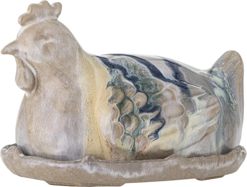 Untieră ceramică în formă de găină, din ceramică glazurată manual, 19×13×13 cm, „Heni"