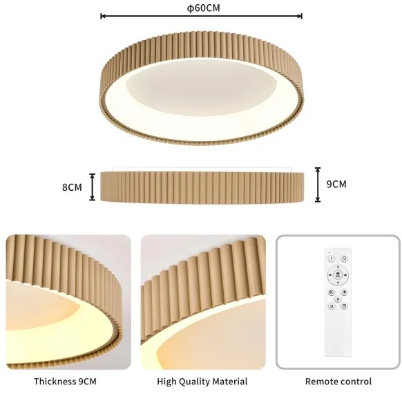 Brilagi - Plafonieră LED dimabilă FALCON MODERN, 54W, 230V, 60 cm, bej + telecomandă