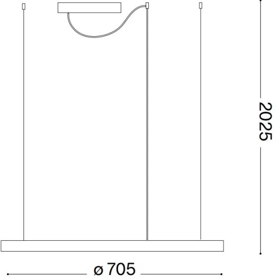 Ideal Lux - Lustră LED suspendată pe cablu ORACLE SLIM LED/37W/230V 4000K Ø 70 cm alb