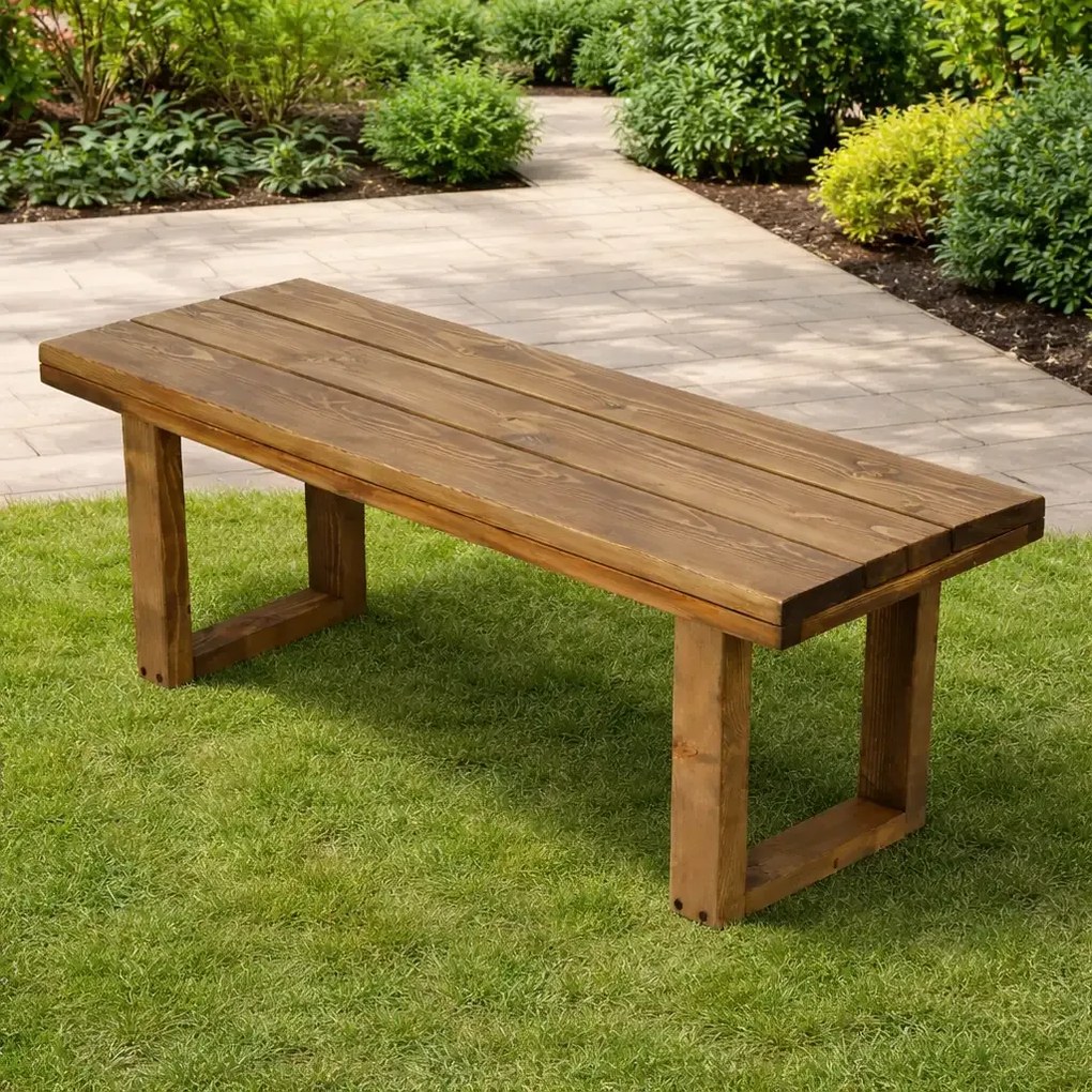 Banca gradina Floria, din lemn natur, 100 cm