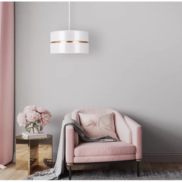 Lustră pe cablu Duolla DUO 1xE27/15W/230V d. 40 cm alb/auriu