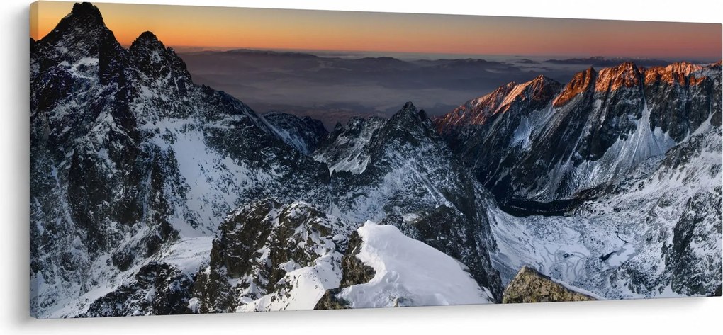 Tablou - Răsărit de soare în munți (120x50 cm)