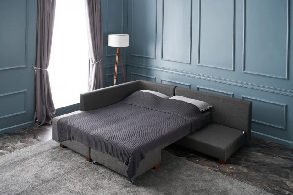 Coltar Extensibil Manama Corner Sofa Bed Left, Antracit