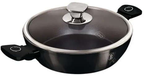Cratiță marmorată cu capac 28 cm, 3.8 L – Berlinger Haus Black Vintage LP-KL-135P, cu aspect retro și strat antiaderent, design deosebit