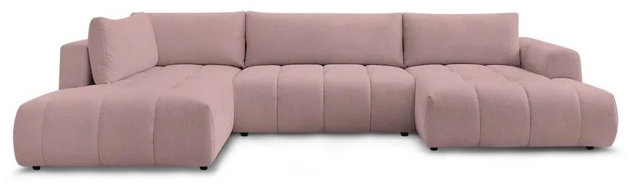 Colțar roz extensibil/cu spațiu de depozitare (cu colț pe partea stângă/în formă de "U") Fuji – Bobochic Paris