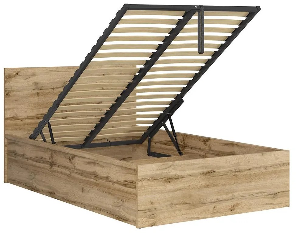 Pat de o persoană 120 cm Tetrix 6 (stejar wotan) (cu somieră) (cu sp. depozitare). 1098487