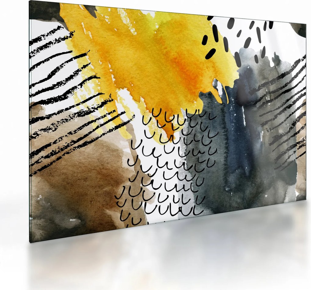 Tablou pe sticlă - Acuarelă abstractă (70x50 cm)
