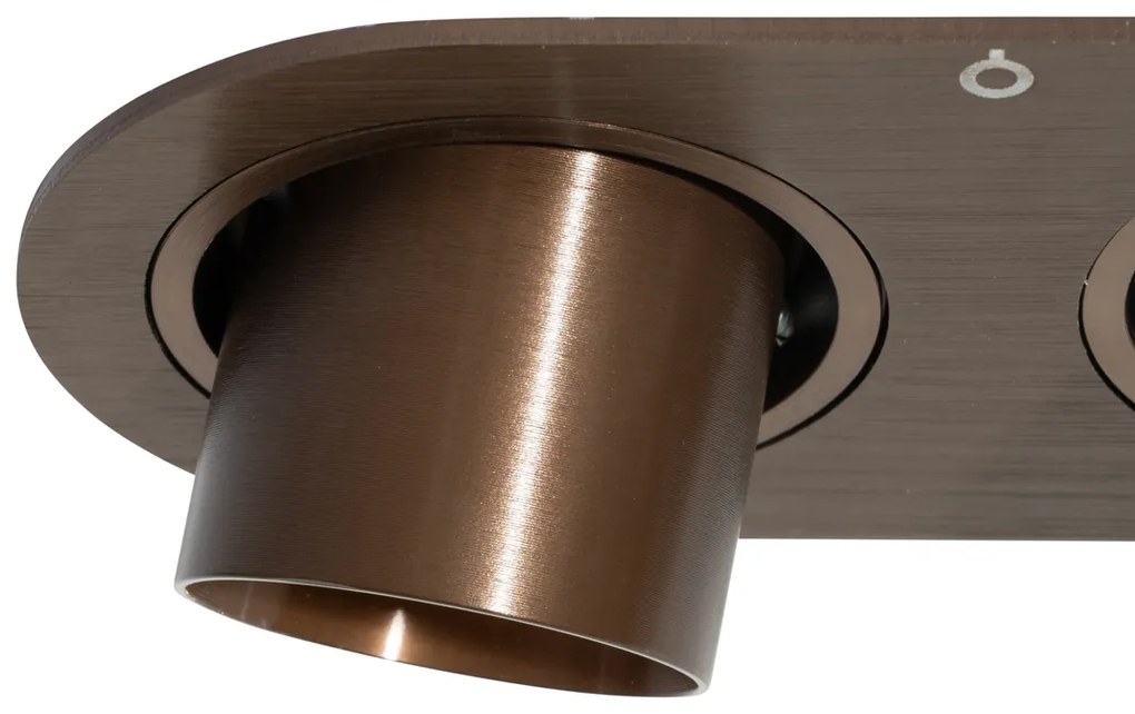 Spot integrat rotunjit bronz închis GU10 35mm orientabil 2 lumini - Installa