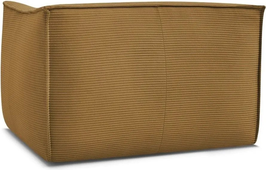 Fotoliu galben muștar cu tapițerie din catifea reiată Giorgia – Bobochic Paris