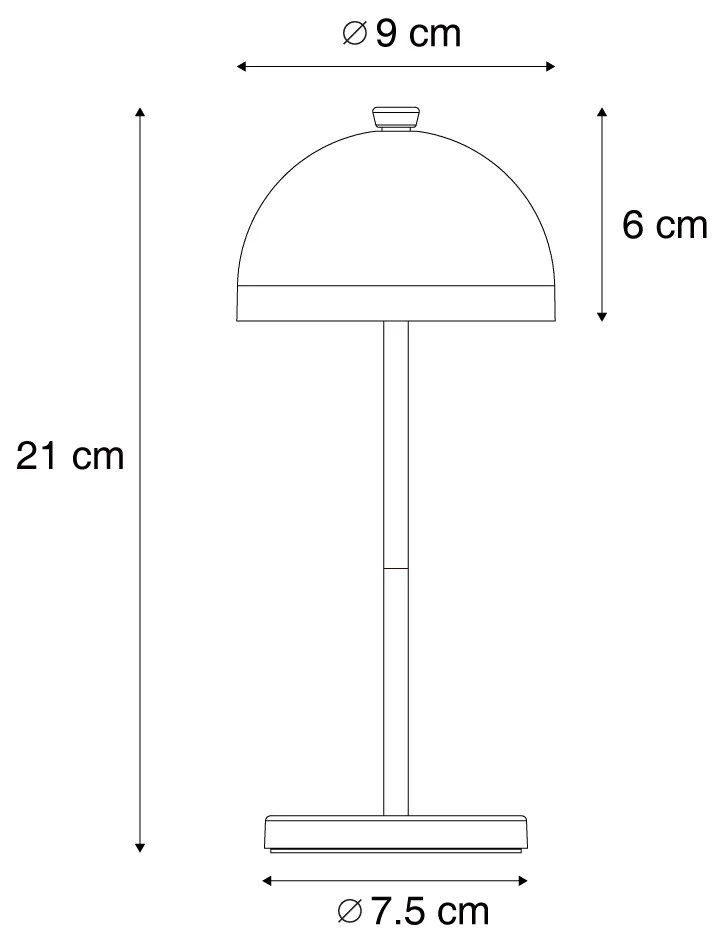 Lampă de masă verde, cu LED inclus, IP54, reîncărcabilă, cu stație de încărcare - Squirrel