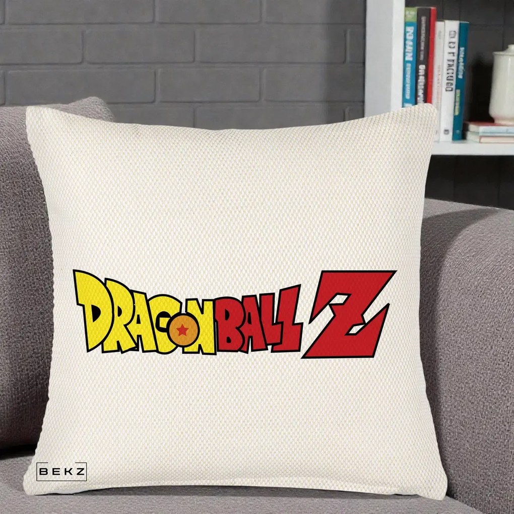 Perna Personalizata Dragon Ball Z Clasic, 40x40 cm, Crem Reliefat, Husa Detasabila, Perna Inclusa, BEKZ®