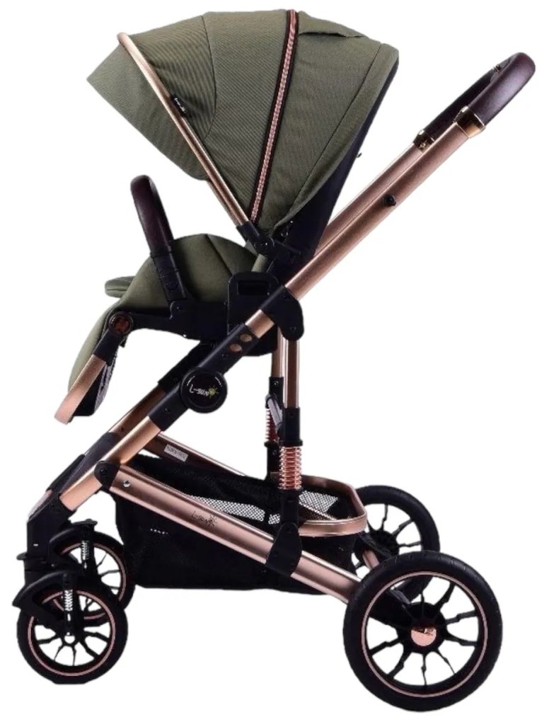 Carucior 2 in 1 reversibil si pliabil cu geanta inclusa, 0-36 luni, Verde - CPC-59-verde