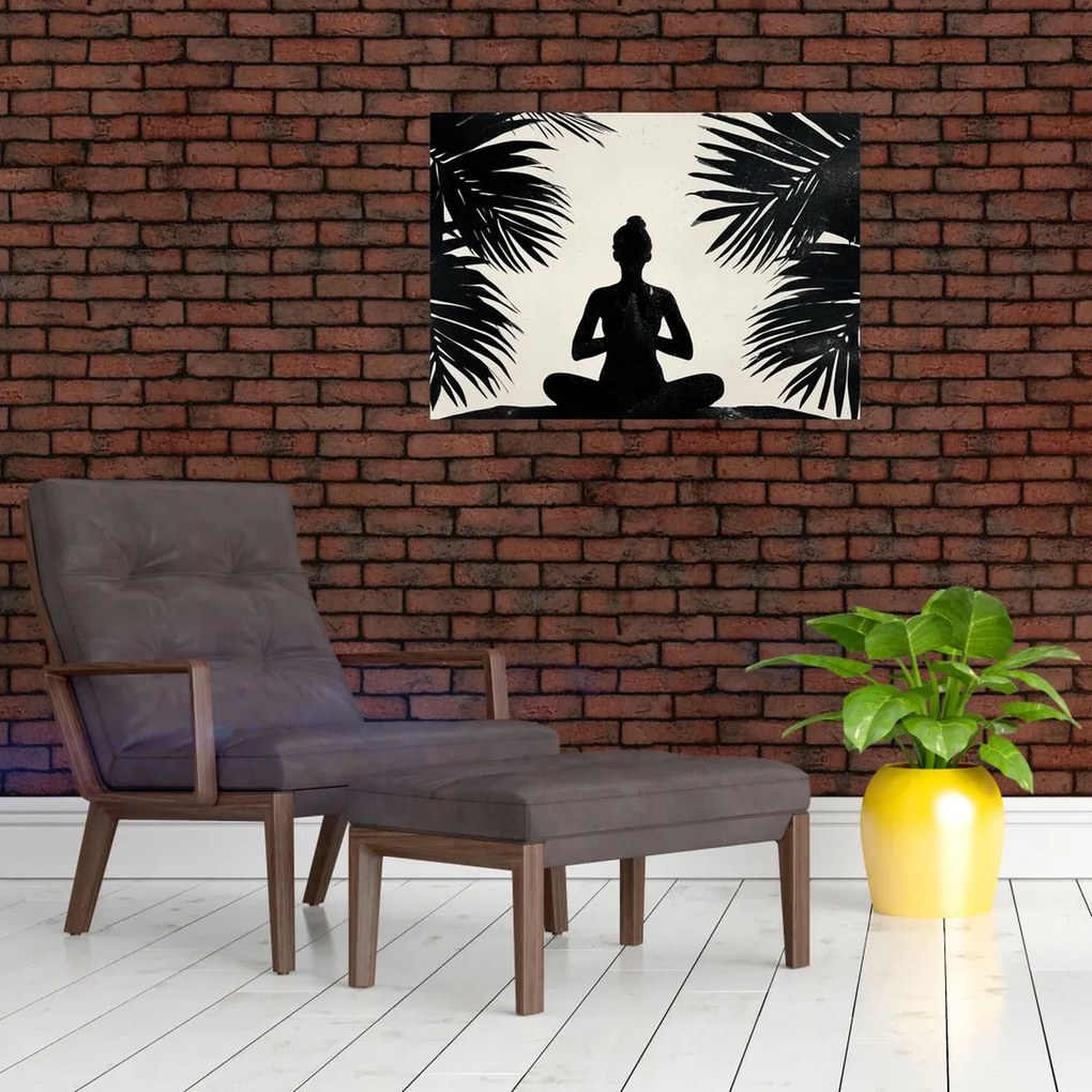 Tablou pe sticlă - Yoga (70x50 cm)