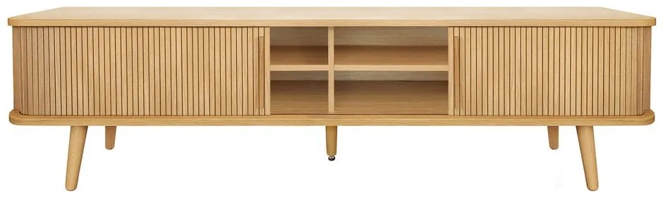 Comodă TV în culoare naturală cu aspect de lemn de stejar 178x50x40 cm Rove – Woodman