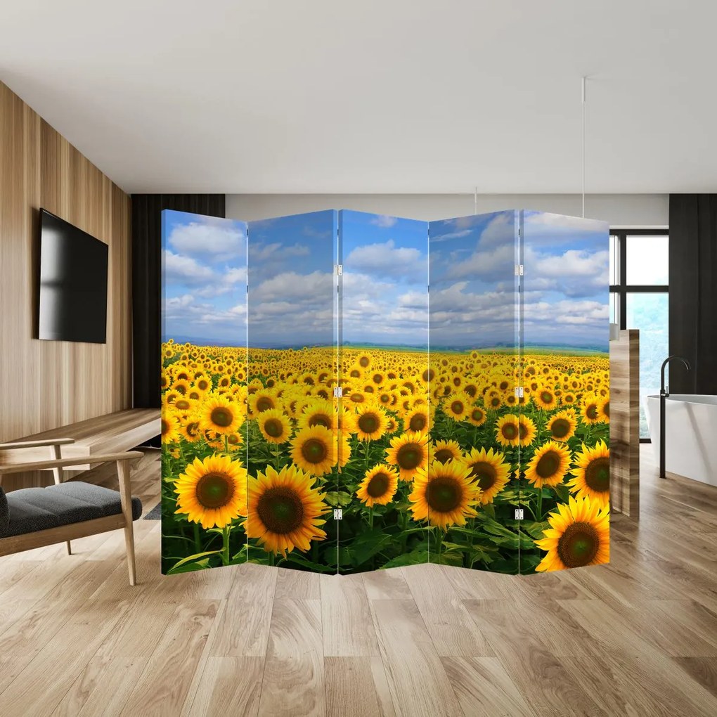 Paravan - Lan de floarea soarelui (210x170 cm)